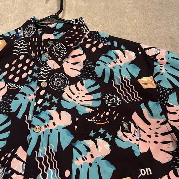 Twisted Toucan Custom Hawaiian Shirt Mens XL Amazon Employee Florida Button Down - Picture 3 of 8